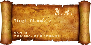 Mingl Atanáz névjegykártya